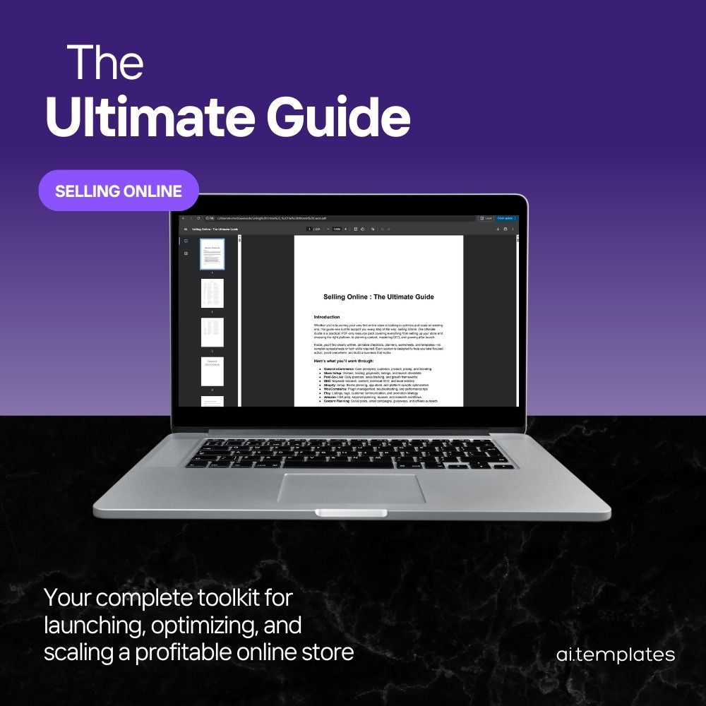 Selling Online: The Ultimate Guide – Complete eCommerce, SEO & Store Setup Toolkit