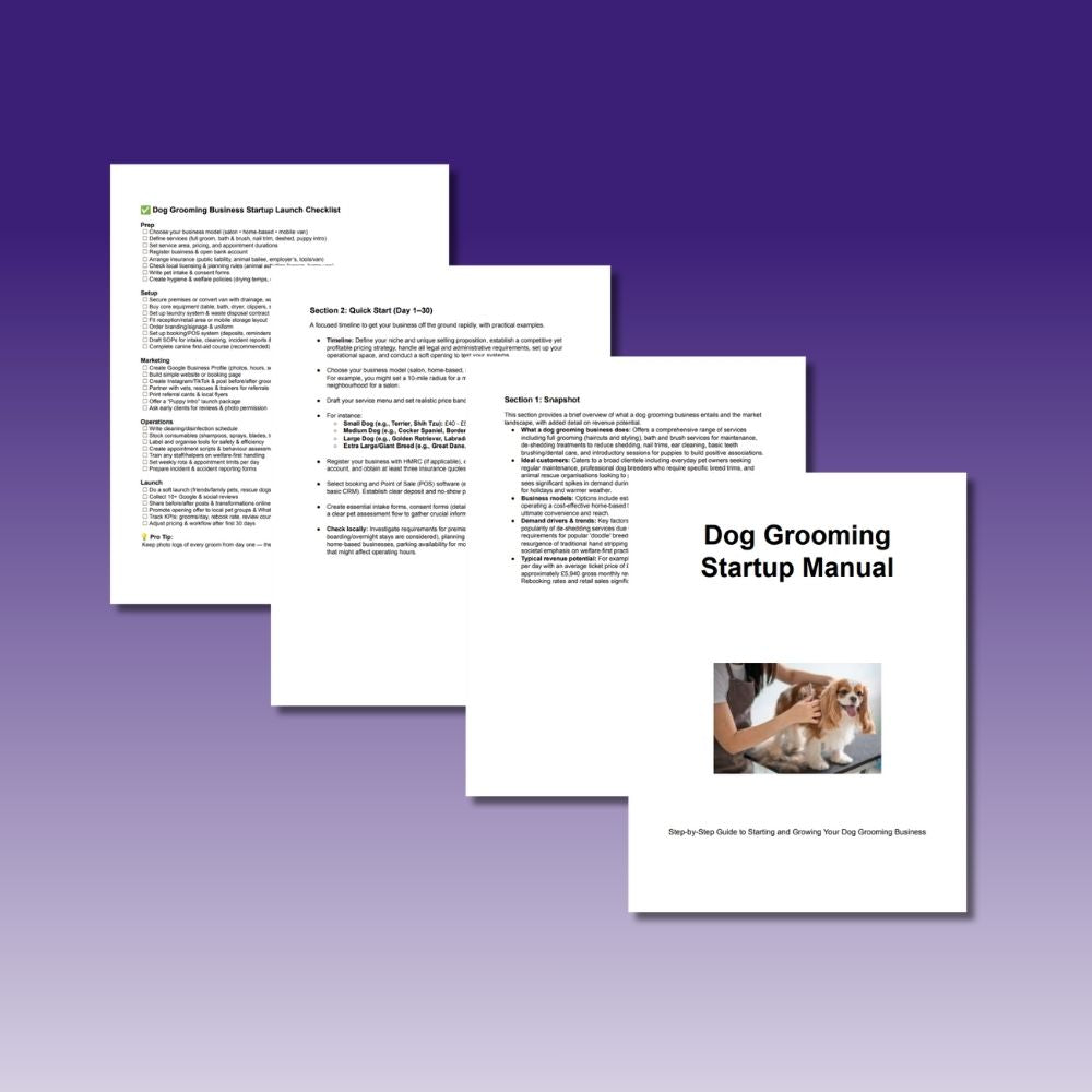 Dog Grooming Business Startup Manual