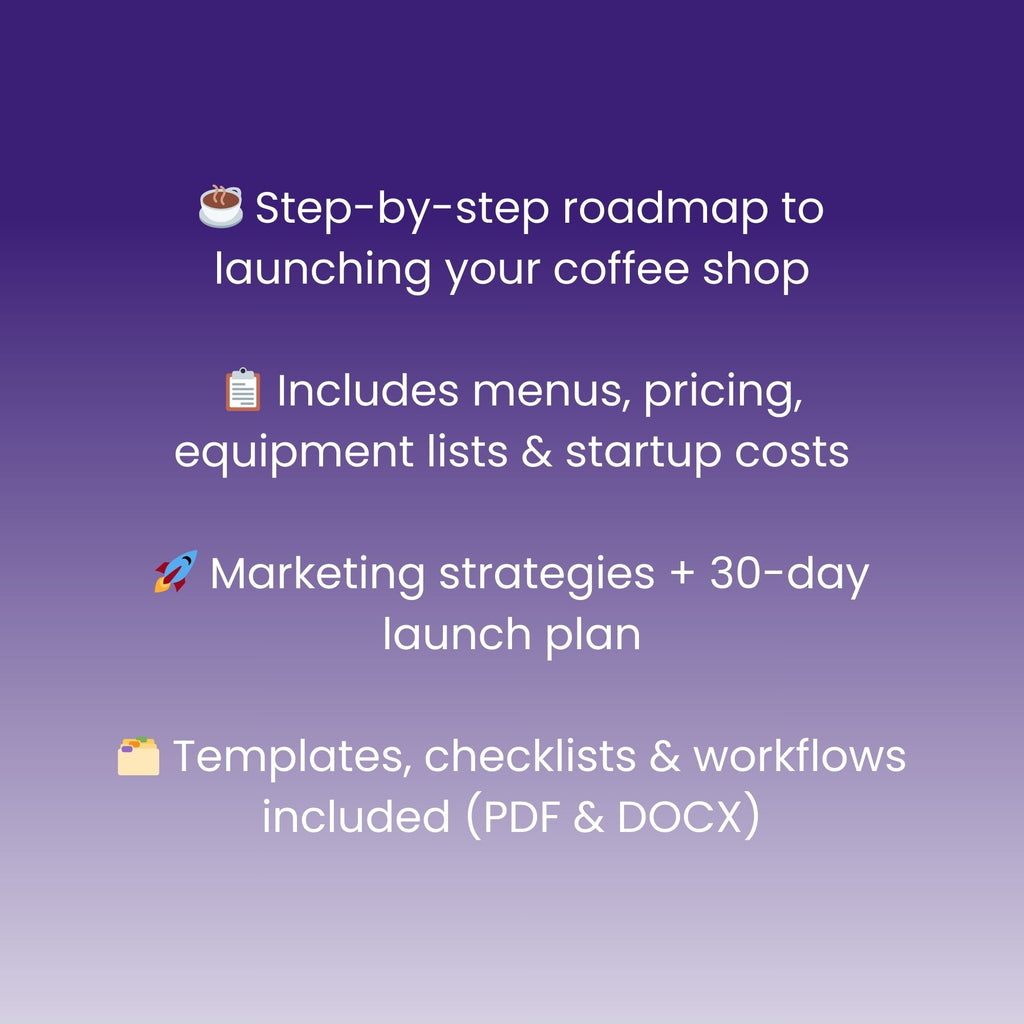 Coffee Shop Startup Manual