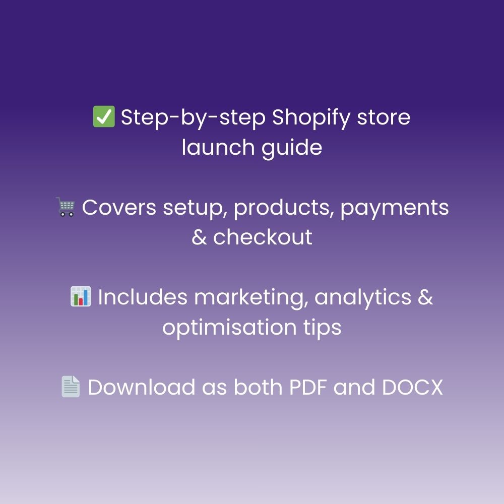 Shopify Store Setup Guide
